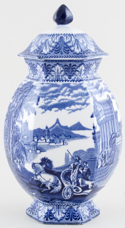 Vase hexagonal lidded c1930